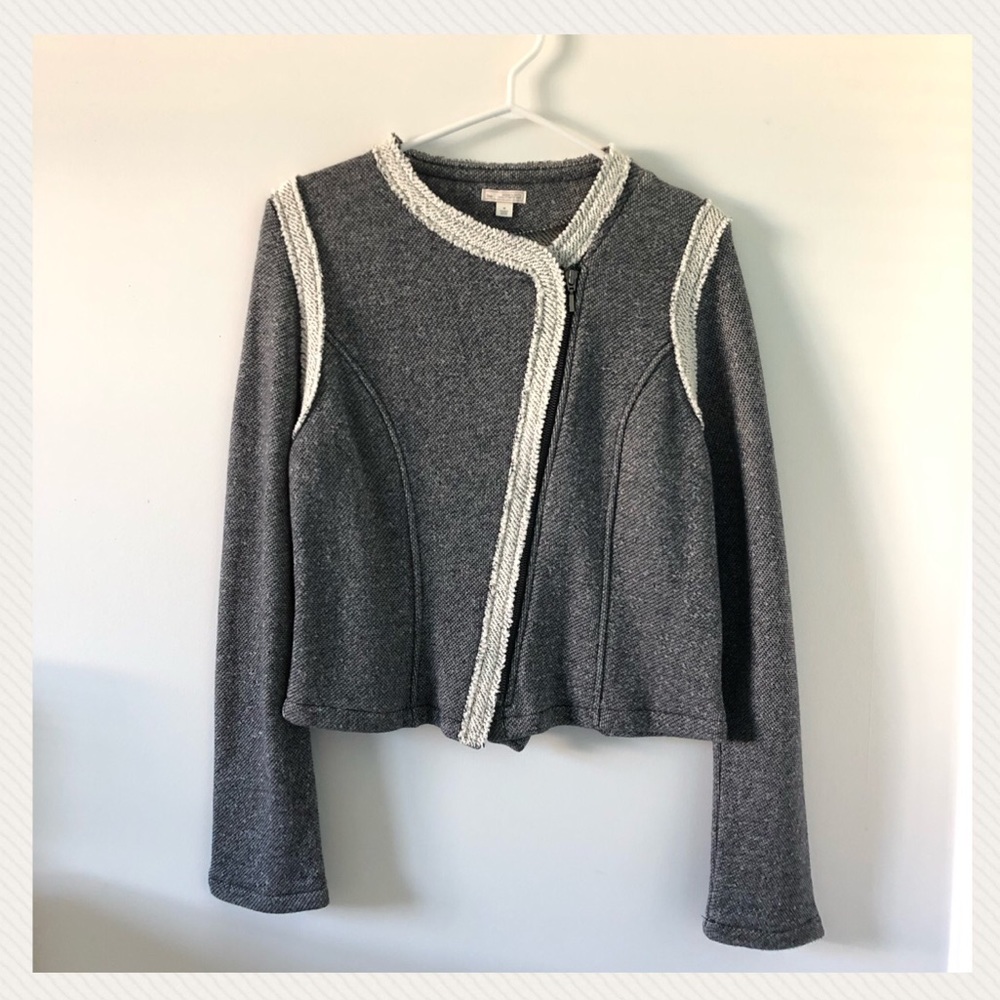 ⭐️NWOT Gap 100% Cotton Grey Moto Jacket